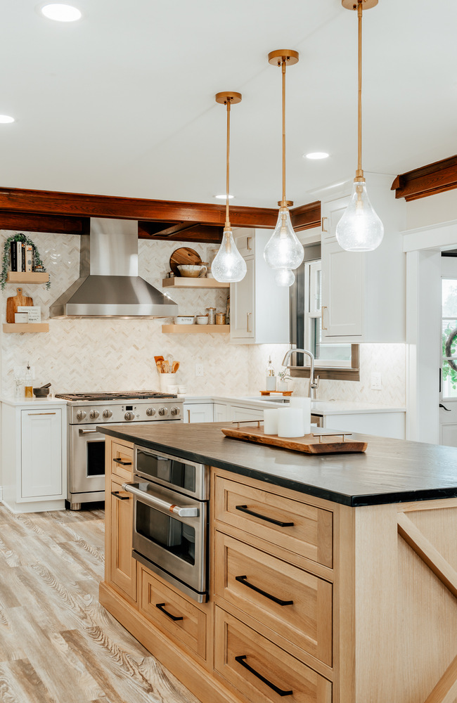 Custom kitchen with white shaker cabinetry and coffee station by Cabinet Creations in Lake Orion, MI